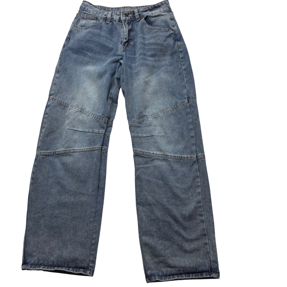 Cali 1850 Panelled Wide Leg Skater Jeans Medium Wash Blue Denim‎ Size 3/26 #K20